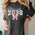 Coquette Bow Preppy Class Of 2038 Girly Girl 2038 Graduation Women's Comfort Colors T-Shirt Pepper