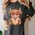 Cute Highland Cow Reading Book Women's Comfort Colors T-Shirt Pepper