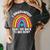 I Graduated Can I Go Back To Bed Now Graduation Hat Rainbow Women's Comfort Colors T-Shirt Pepper