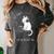 Introvert Cat With Coffee On Computer Antisocial Emo Goth Women's Comfort Colors T-Shirt Pepper