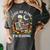 Leave Me Alone Skeleton Reading Book Floral Moon Librarian Women's Comfort Colors T-Shirt Pepper