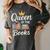 Librarian Queen Of The Books Book Reading Library Women's Comfort Colors T-Shirt Pepper
