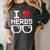 I Love Nerds I Heart Nerds For Science Book Knowledge Geeks Women's Comfort Colors T-Shirt Pepper