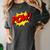 POW -Adults Kids Comic Book Cartoon Pop Art Novelty Sarcastic Women's Comfort Colors T-Shirt Pepper POW -Adults Kids Comic Book Cartoon Pop Art Novelty Sarcastic Women's Comfort Colors T-Shirt Pepper