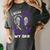 Purple In Memory Of My Dad Pancreatic Cancer Back Graphic Women's Comfort Colors T-Shirt Pepper