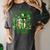 Retro Book Lucky Reading Teacher St Patrick's Day -Adults Small Cotton Blend Polyester Blend Short Sleeve Women's Comfort Colors T-Shirt Pepper