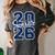 Senior 2026 Graduation Varsity Navy Blue On The Back Women's Comfort Colors T-Shirt Pepper