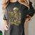 Skeleton Book Floral Skull Halloween Teacher Costume Women's Comfort Colors T-Shirt Pepper