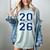 Class Of 2026 Graduation Varsity Navy Blue Letters Premium Tri-Blend Women's Comfort Colors T-Shirt Bay