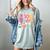 100th Day Of School Teacher Floral 100 Days In The Books Women's Comfort Colors T-Shirt Denim
