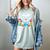 Book Lover Reading Penguin Women's Comfort Colors T-Shirt Denim