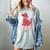 Clifford The Big Red Dog Pink Text With Bow Illustrated Book Women's Comfort Colors T-Shirt Denim Clifford The Big Red Dog Pink Text With Bow Illustrated Book Women's Comfort Colors T-Shirt Denim