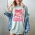 Coquette Bow All Booked For Valentines Teacher Book Women's Comfort Colors T-Shirt Denim