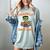 Cute Halloween Teacher Librarian Frankenstein Reading Books Women's Comfort Colors T-Shirt Denim