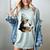 Cute Penguin Reading Book Faux-Crochet Print Women's Comfort Colors T-Shirt Denim