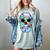 Frutiger Aero Aesthetic Tech Skull Computer Fishes Women's Comfort Colors T-Shirt Denim