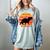 Introvert Retro Sunset Capybara Tee Women's Comfort Colors T-Shirt Denim