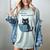Just One More Chapter Bookworm Cat Book Lover Women's Comfort Colors T-Shirt Denim