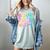 Library Book Fair Vibe Tie Dye School Reading Nostalgic Women's Comfort Colors T-Shirt Denim