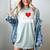 I Love Horror Heart Movies TV Show Books Writing Read Women's Comfort Colors T-Shirt Denim