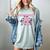 Nostalgia 80s 90s Retro Style Graphics Rose Pink Flower Women's Comfort Colors T-Shirt Denim