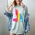 Pansexual Pride Celestial Cat Sitting Book LGBTQ Pan Colors Men Women Women's Comfort Colors T-Shirt Denim