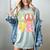 Peace Sign Love Groovy Vibes Costume Nostalgia 1980s Fashion Women's Comfort Colors T-Shirt Denim