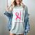 Pink In Memory Of Aunt Breast Cancer Awareness American Flag Women's Comfort Colors T-Shirt Denim