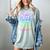 I Put My Book Down To Be Here Whimsical Graphic For Readers Women's Comfort Colors T-Shirt Denim