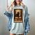 The Reader Cat Book Reading Halloween Tarot Card Women's Comfort Colors T-Shirt Denim
