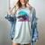 Retro 80s Shark Whale Diving Nostalgia Shark Party Women's Comfort Colors T-Shirt Denim