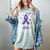 I Wear Purple In Memory Of Dad Pancreatic Cancer Awareness Women's Comfort Colors T-Shirt Denim