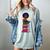 Woman And Books Stack Afro Girl Reading Lover Women's Comfort Colors T-Shirt Denim