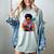 Woman Reading Book Lover Geometric Girl Afro History Women's Comfort Colors T-Shirt Denim