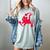 Yk2 Grunge Scary Cat With Shooting Stars 90s Nostalgia Women's Comfort Colors T-Shirt Denim