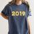 2019 Gold Confetti Graduation T Shirt High School College Women's Comfort Colors T-Shirt Denim