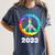 2033 Graduation Class Year Tie Dye Peace Sign Women's Comfort Colors T-Shirt Denim