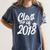 Class Of 2018 Graduation Cap Trendy Cute Women's Comfort Colors T-Shirt Denim