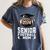 Class Of 2024 Graduation Senior Football Mom 2024 Women's Comfort Colors T-Shirt Denim