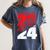 Class Of 2024 High School Senior Graduation Red Sports Style Women's Comfort Colors T-Shirt Denim