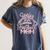 Class Of 2024 Senior Football Graduation Mom Women's Comfort Colors T-Shirt Denim