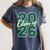Class Of 2026 Graduation Varsity Green And On The Back Women's Comfort Colors T-Shirt Denim