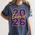 Class Of 2026 Graduation Varsity Purple Yellow On The Back Women's Comfort Colors T-Shirt Denim