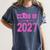 Class Of 2027 Pink Girls Shirt Graduation Women's Comfort Colors T-Shirt Denim
