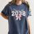 Coquette Bow Preppy Class Of 2038 Girly Girl 2038 Graduation Women's Comfort Colors T-Shirt Denim