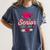 Coquette Pink Bow Senior 2026 2027 Graduation Women's Comfort Colors T-Shirt Denim