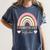 Cosmetology Instructor Cosmetologist Graduation Rainbow Women's Comfort Colors T-Shirt Denim