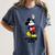Disney Mickey Mouse Peace Out Totally Retro Graduation Women's Comfort Colors T-Shirt Denim