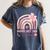 Fun Happy Last Day Of School Girl Student Graduation Rainbow Women's Comfort Colors T-Shirt Denim
