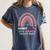 Goodbye 5TH Grade Graduation 2024 Hello 6TH Grade Rainbow Women's Comfort Colors T-Shirt Denim